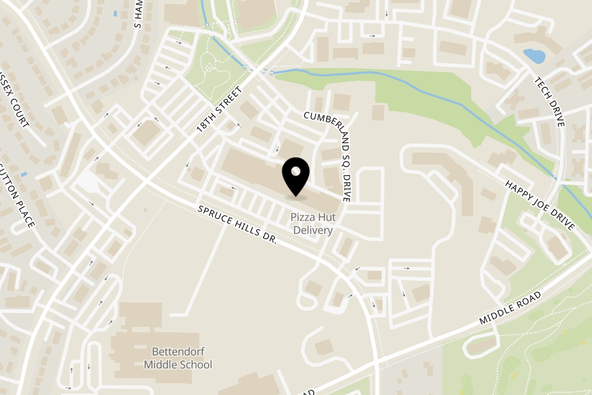 Map showing the location of Los Amigos Bettendorf on 2322 Spruce Hills Drive in Bettendorf